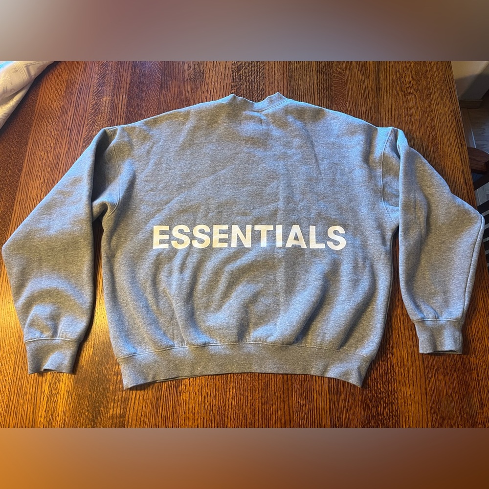 Fear Of God Essentials FOG Grey Pullover Sweater Large